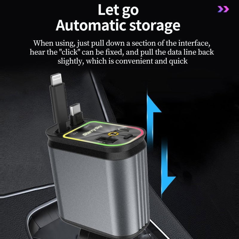 4 in 1 Retractable Car Charger
