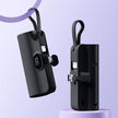 Mini Fast-Charge Capsule Power Bank with Built-in Cable