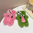 Funny Tongue Sticking Out Plush Mobile Phone Case For iPhone