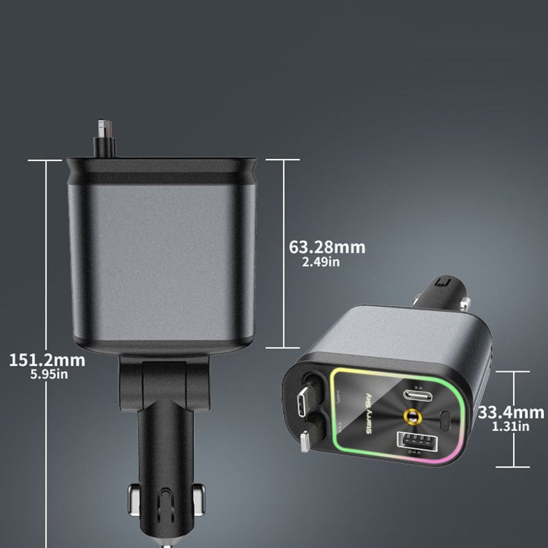 4 in 1 Retractable Car Charger