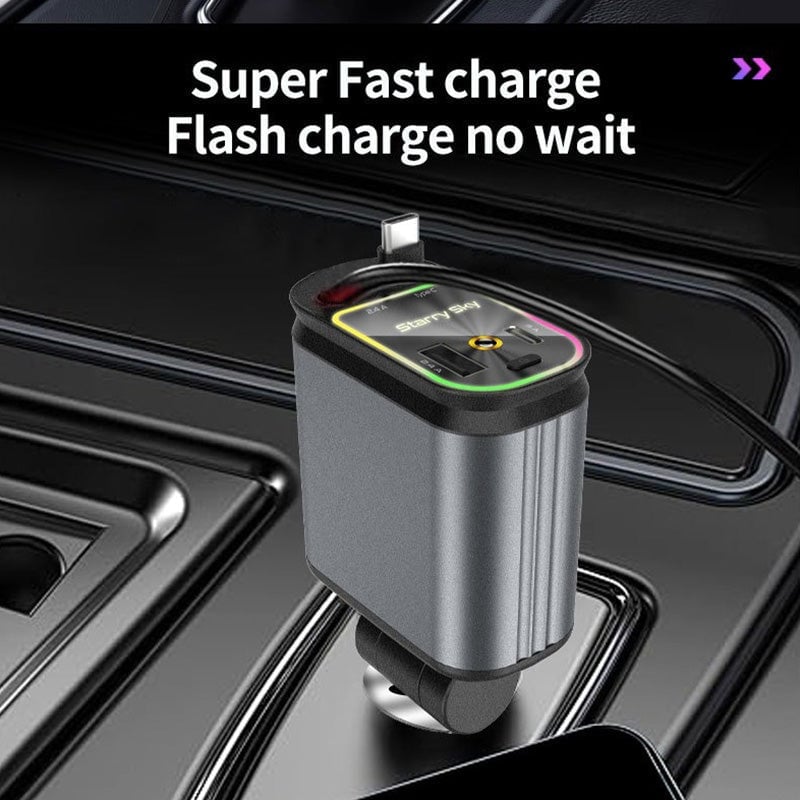 4 in 1 Retractable Car Charger