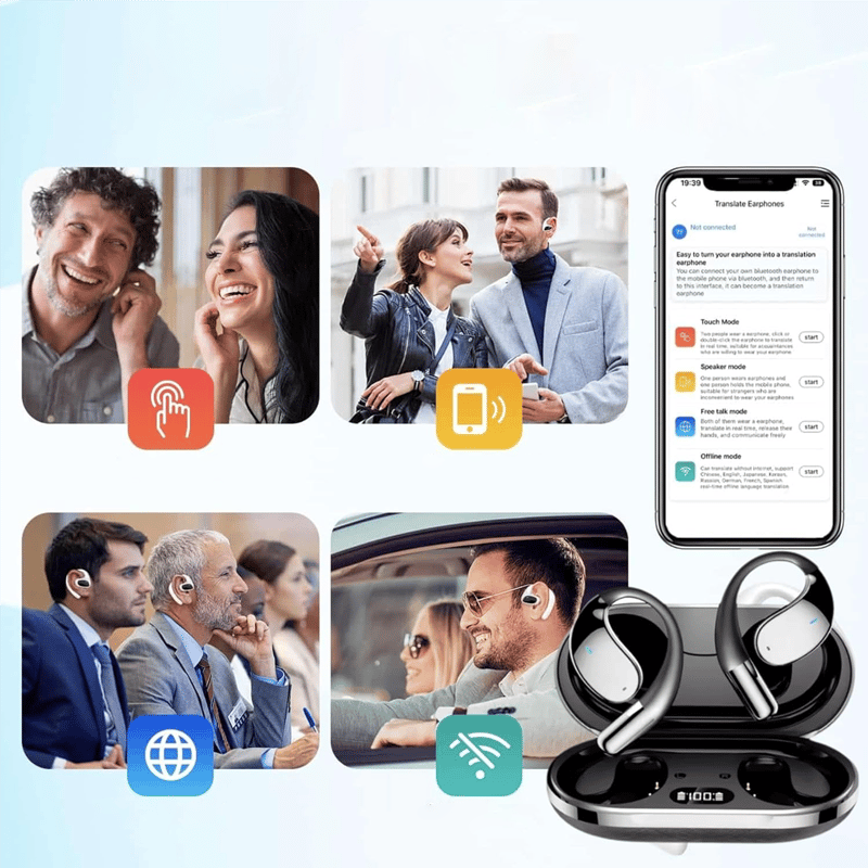 Q39 AI Translation Clip-On Bluetooth Earphones