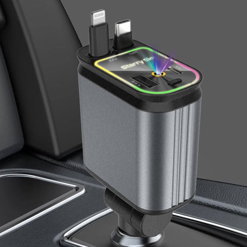 4 in 1 Retractable Car Charger
