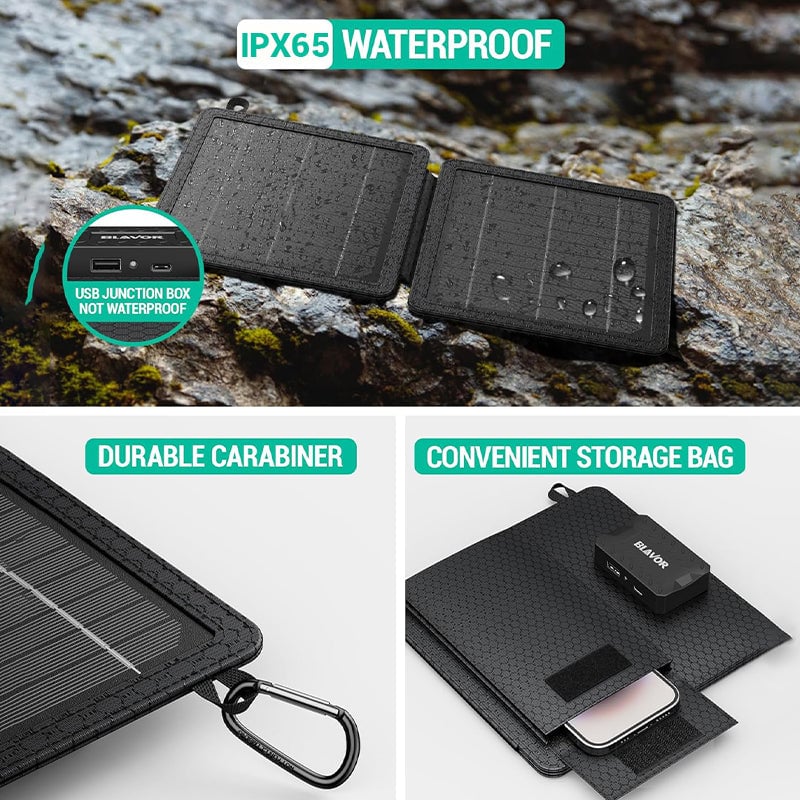 Sakerplus 10W Fast Charging Portable Solar Charger