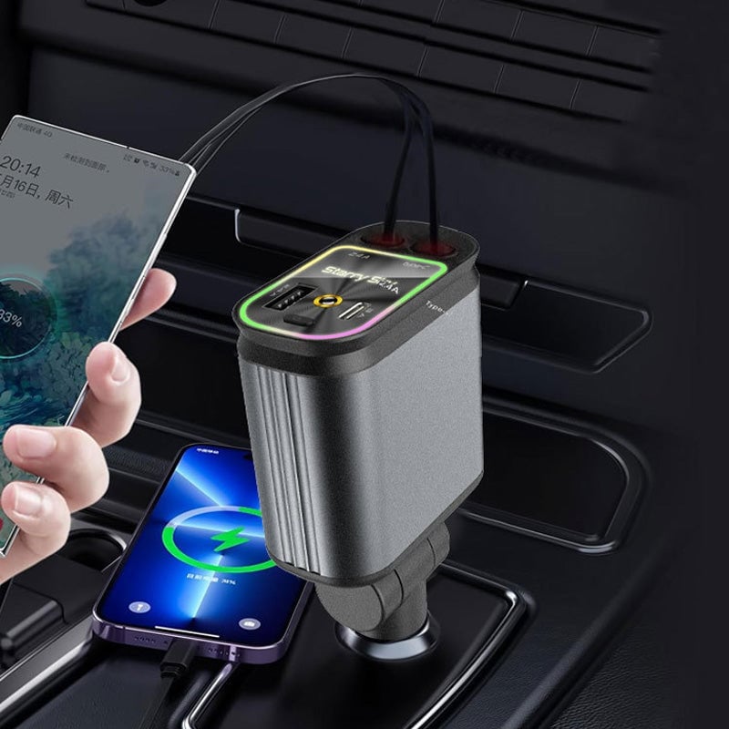 4 in 1 Retractable Car Charger